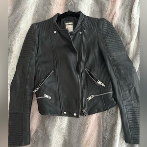 Zara worn effect faux leather jacket